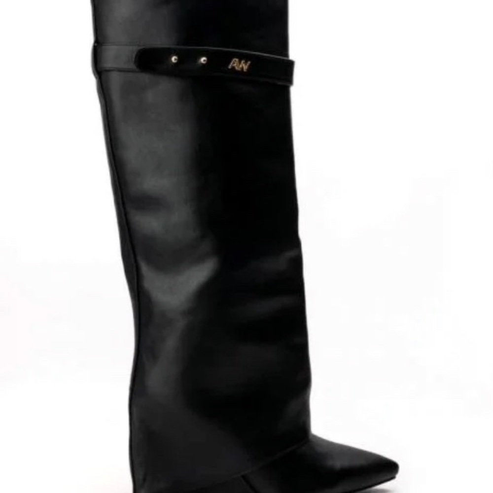 AZALEA WANG MELINA FOLD OVER WEDGE BOOT - NIB